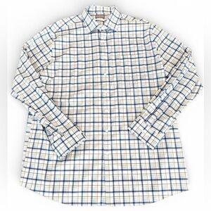 Michael Kors Tall Fit Travel Stretch Plaid Button Down Shirt Neck 18 1/2 36/37